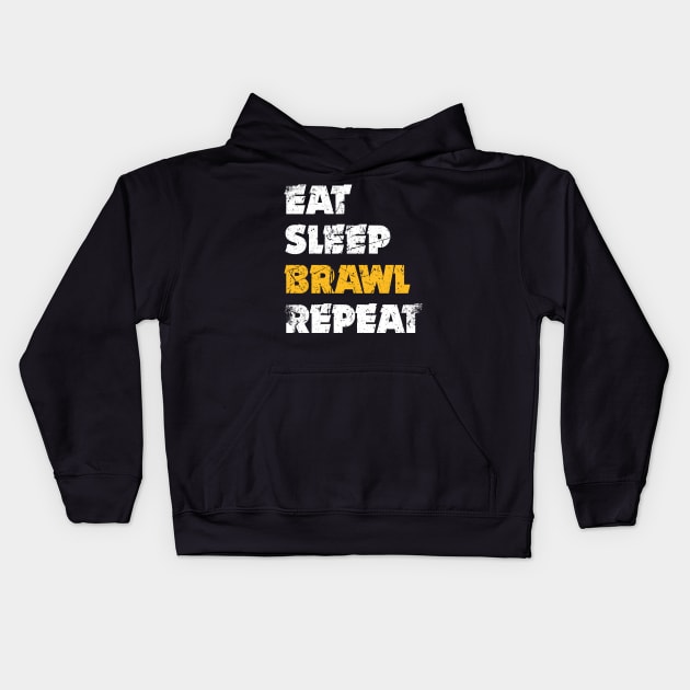 Eat,  Sleep, Brawl Repeat (Ver.4) Kids Hoodie by Teeworthy Designs